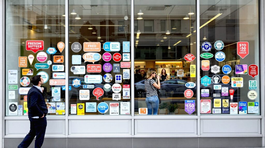 stickers vitrine magasin